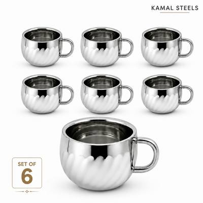 LOTUS CUP (Set of 6) — wholesale stainless steel from Kamal Steels Mumbai